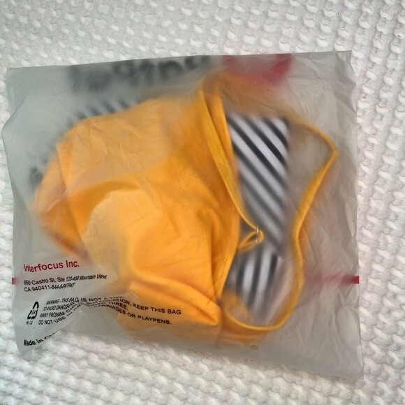 Swimsuit One Piece Womens Small Boutique Yellow Black Stripes V Neck Swim A1 - Picture 3 of 6